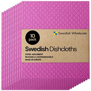 Swedish Wholesale Swedish Dish Cloths - 10 Pack Reusable